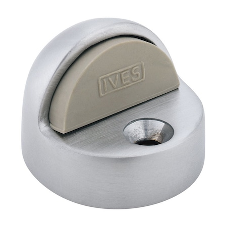 Ives Ives 1-3/4 in. W X 2 in. L Brass Satin Chrome Door Stop Mounts to floor 438B26D